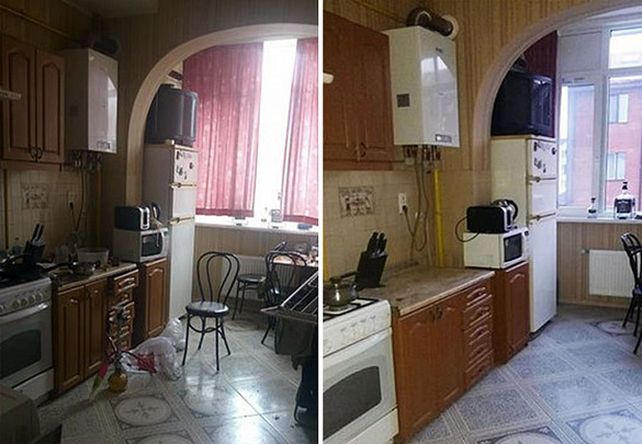 Генеральная уборка кухни в большой квартире